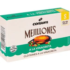 Mejillones Gallegos Vinagreta 13/18 Piezas 63 Gr