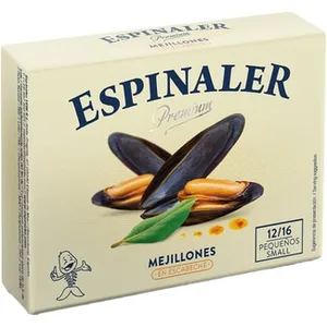 Mejillones Premium en Escabeche Pequeños 12-16 Piezas Espinaler
