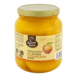 Melocotón en Almíbar Calidad Extra en Mitades de Nuestra Tierra 400 G.