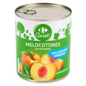 Melocotones en Mitades con Edulcorantes Classic Carrefour sin Azúcar Añadido 465 G.