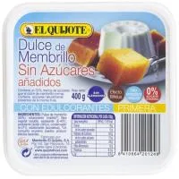 Membrillo con Bífidus sin Azúcar el Quijote, Tarrina 400 G