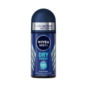 Nivea Men Dry Fresh Desodorante Roll On para Hombre con Doble Protección hasta 72 Horas 50 Ml.