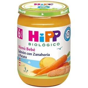 Menú Bebé Tarrito de Salmón con Zanahoria y Patata Ecológico desde 6 Meses Hipp Biologico
