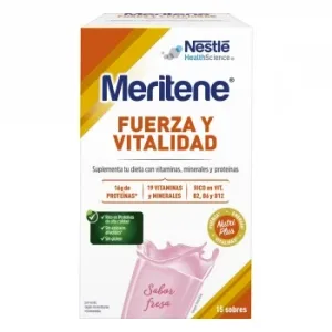 Meritene Fuerza y Vitalidad Fresa sin Gluten Pack de 15 Unidades de 30 G.