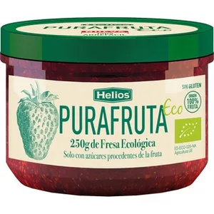 Mermelada de Fresa Ecológica sin Gluten Solo con Azúcares Procedentes de la Fruta Helios Purafruta