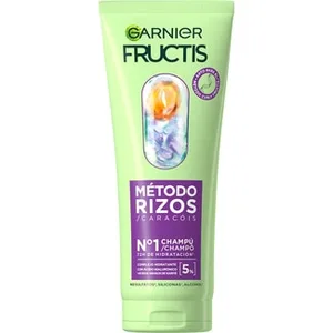 Método Rizos Champú Hidratante Nº 1 con Ácido Hialurónico + Ácidos Grasos de Karité sin Sulfatos, Siliconas ni Alcohol Fructis