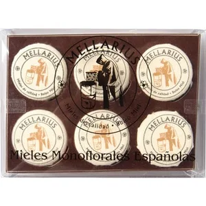 Mieles Monoflorales Españolas Eucalipto, Brezo, Tomillo, Romero, Espliego y Azahar 6x40g Mellarius