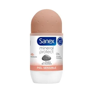 Sanex Mimeral Protect Desodorante Roll On para Mujer con Piedra de Alumbre, Pieles Sensibles 50 Ml.