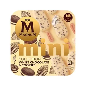 Magnum Mini Bombón Helado de Chocolate Blanco con Trocitos de Cookies Collection 6 X 550 Ml. 330 ML