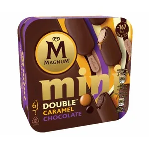 Magnum Mini Bombón Helado de Vainilla con una Fina Capa de Caramelo (3) o Chocolate Recubierto de Chocolate con Leche (3) 6 X 60 Ml. 330 ML