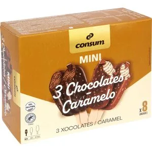 Mini Bombones de 3 Chocolates-caramelo 280 Gr
