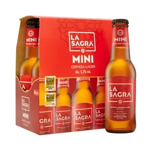 LA Sagra Mini Cervezas Lager Botellín 6 Bot. X 20 Cl. 1200 ML