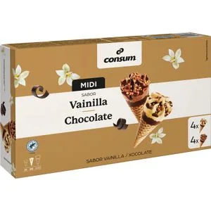 Mini Cono 4 Vain 4 Choco 4 Vainilla 4 Chocolate 296 Gr