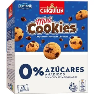 Mini Cookies con Pepitas de Chocolate 0% Azúcares Añadidos Artiach Chiquilin
