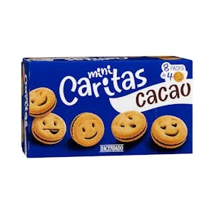 Mini Galletas Caritas Hacendado con Crema de Cacao 0.329 KG