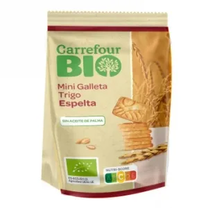 Mini Galletas de Trigo Espelta Ecológicas Carrefour Bio 125 G.