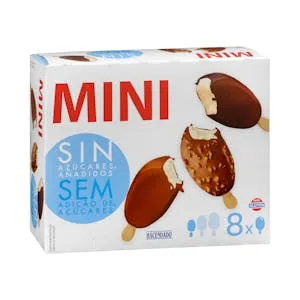 Mini Helado Bombón Surtido Hacendado sin Azúcares Añadidos Almendrado, Chocolate con Leche y Negro Sabor Vainilla 0.456 L