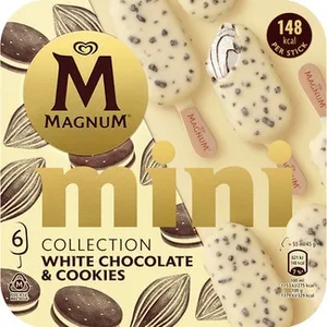 Mini Helado de Chocolate Blanco y Cookies 6 Unidades Magnum