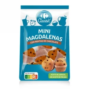 Mini Magdalena Pepitas Chocolate Carrefour Classic' 270 G.