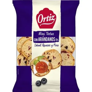 Mini Tostas con Arándanos Ideal para Quesos y Foie Ortiz