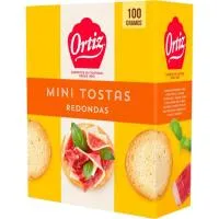 Mini Tostas Redondas Ortiz, Caja 100 G