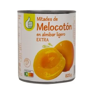 Producto Económico Alcampo Mitades de Melocotón en Almíbar Producto Económico Alcampo 480 G. Peso Neto Escurrido