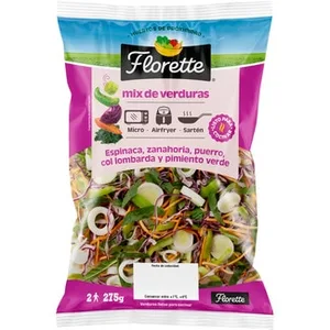 Mix de Verduras con Espinaca, Zanahoria, Puerro, Col Lombarda y Pimiento Verde Florette