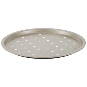 Bandeja Molde de Acero Perforado para Pizzas, 32 Centímetros, Actuel.