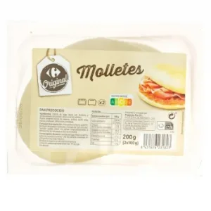 Molletes de Pan para Hornear o Tostar Carrefour Pack de 2 Unidades de 100 G.