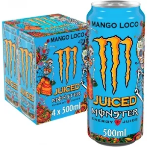 Monster Energy Juiced Bebida Energética Mango Loco Pack 4 Latas 50 Cl.