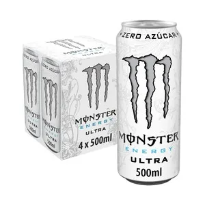 Monster Energy Ultra White Bebida Energética sin Azúcar Pack Lata 4 Uds X 500 Ml. 2000 ML