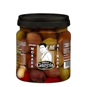 Aceitunas Moradas Rajadas Aliñadas Olives García 0.76 KG