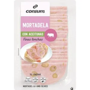 Mortadela con Aceitunas Finas Lonchas 250 Gr