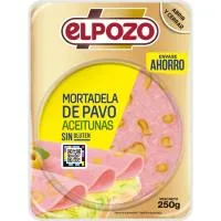 Mortadela de Pavo con Aceitunas Elpozo, Bandeja 225 G