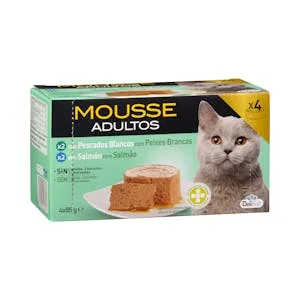 Mousse con Lenguado y Salmón Gato Adulto Delikuit 0.34 KG