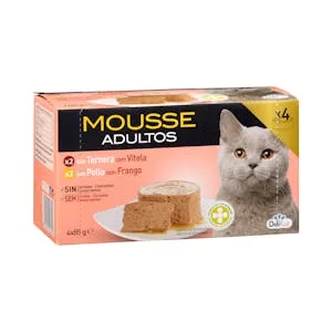 Mousse con Ternera y Pollo Gato Adulto Delikuit 0.34 KG