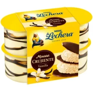 Mousse Crujiente de Vainilla la Lechera Pack de 4 Unidades de 57 G.