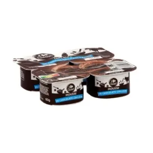 Mousse de Chocolate con Leche Carrefour Classic Pack de 4 Unidades de 60 G.