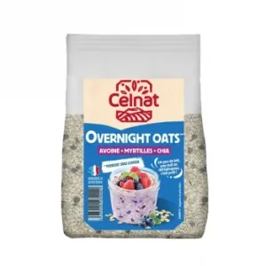 Muesli con Arándanos y Chía Ecológico Celnat Overnight 300 G.