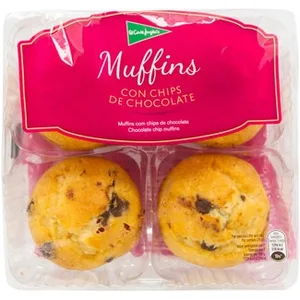 Muffins con Chips de Chocolate 4 Unidades  el Corte Ingles 300 G