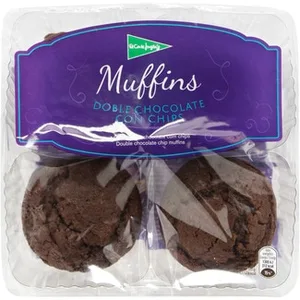 Muffins Doble Chocolate con Chips 4 Unidades el Corte Ingles