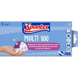 Multi Guantes Finos Desechables sin Latex Hipoalergénicos Talla S Spontex