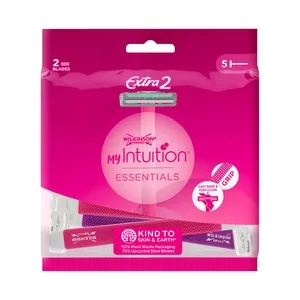 Wilkinson My Intuition Essentials Cuchilla de Depilación Femenina Desechable, con Cabezal de Doble Hoja 5 Uds-
