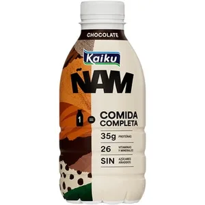 ÑAM Chocolate 1 = Comida Completa 35g Proteínas 26 Vitaminas y Minerales sin Azúcares Añadidos Kaiku