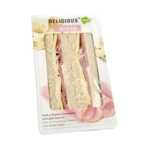 Ñaming Sandwich de Pan Blanco con Fiambre de Magro de Cerdo y Queso Emmental Ñaming Delicious 200 G.