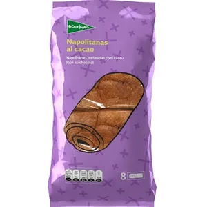 Napolitanas al Cacao 8 Unidades Envasadas Individualmente el Corte Ingles