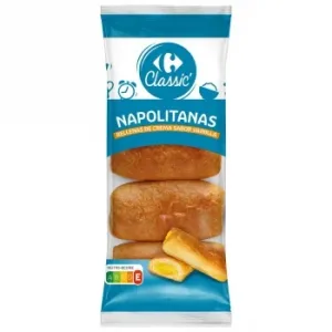 Napolitanas Rellenas de Crema Carrefour Classic 320 G.