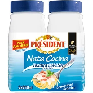 Nata Líquida Espesa para Cocinar Pack Ahorro 2  President 250 ML
