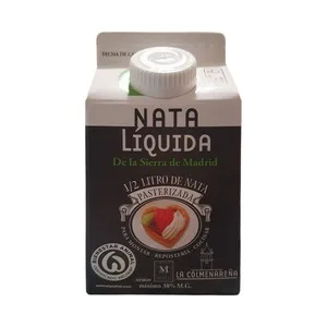 LA Colmenareña Nata Pasteurizada (38% Materia Grasa), para Montar o Cocinar 500 Ml.