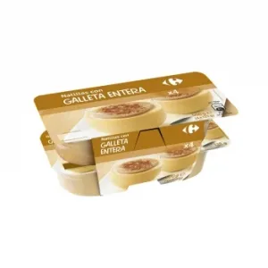 Natillas con Galleta Entera Carrefour Pack de 4 Unidades de 125 G.